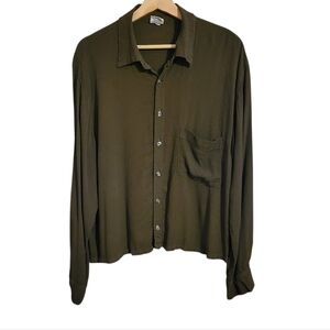 CP Shades Green Long Sleeve Button Up Top